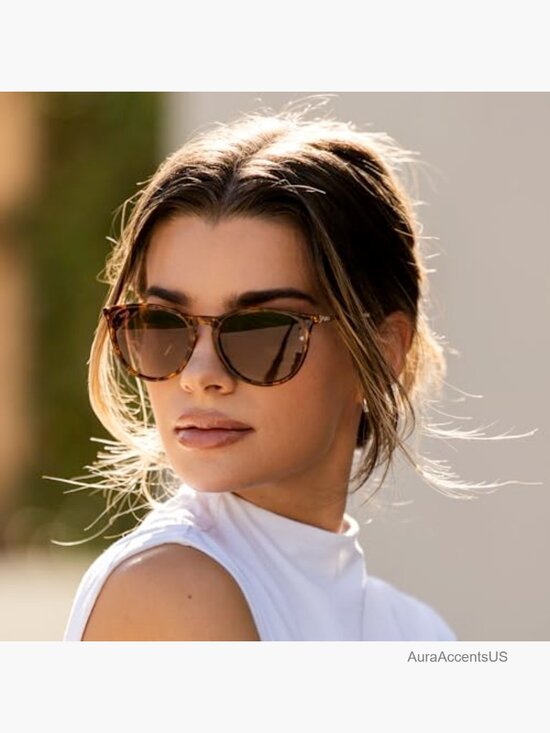 Round Polarized Sunglasses for Women UV400 Protection Lightweight Vintage Retro